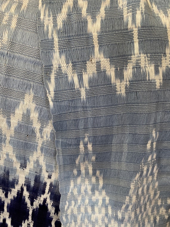 Handwoven vintage Guatemalan ikat dyed cotton sca… - image 6