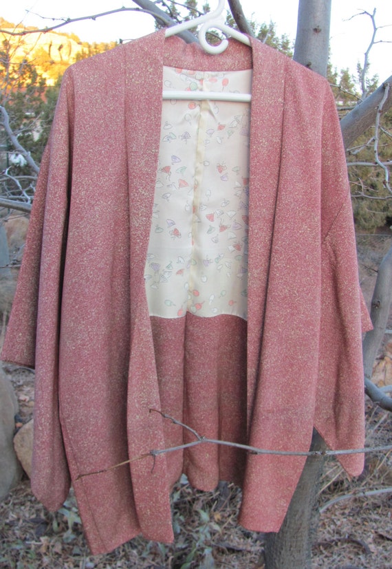 Silk Haori (Short Kimono) Jacket, Vintage - image 5