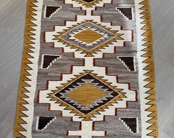 Long Runner Rug NAVAJO Southwestern Native American Rug Mexican Wool Rug Vintage WOOL Rug Wall Hanging Chimayo Zapotec Tapestry