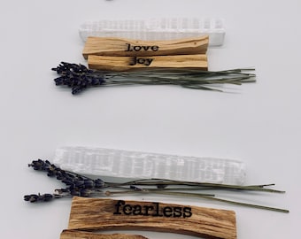Intention setting Palo Santo Selenite Bundle