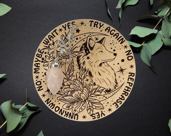 Floral Fox Pendulum Board with Pendulum