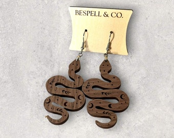 Engraved Snake Earrings