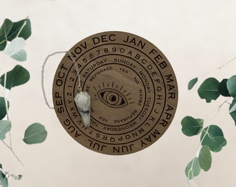 Wooden Pendulum Board with Moonstone Pendulum