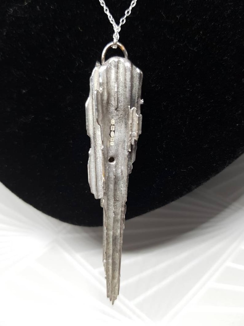 925 sterling silver pendant Solid silver spaghetti cast shard Spaghetti casting heavy chunky jewelry wearable art statement jewellery