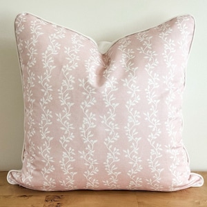 Danika Herrick Jori Blush Pillow Cover, Floral Pillow, Pink Pillow, Decorative Pillow, Throw Pillows, Grandmillenial Decor, Nursery Pillow