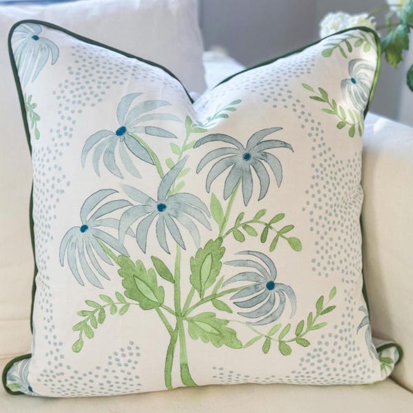 Danika Herrick Pearl's Bouquet Floral Pillow Cover - Coastal Grandmillenial Decor