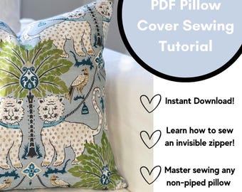 Tutorial de costura de fundas de almohada: Cremallera invisible, guía multitalla (Descarga PDF)