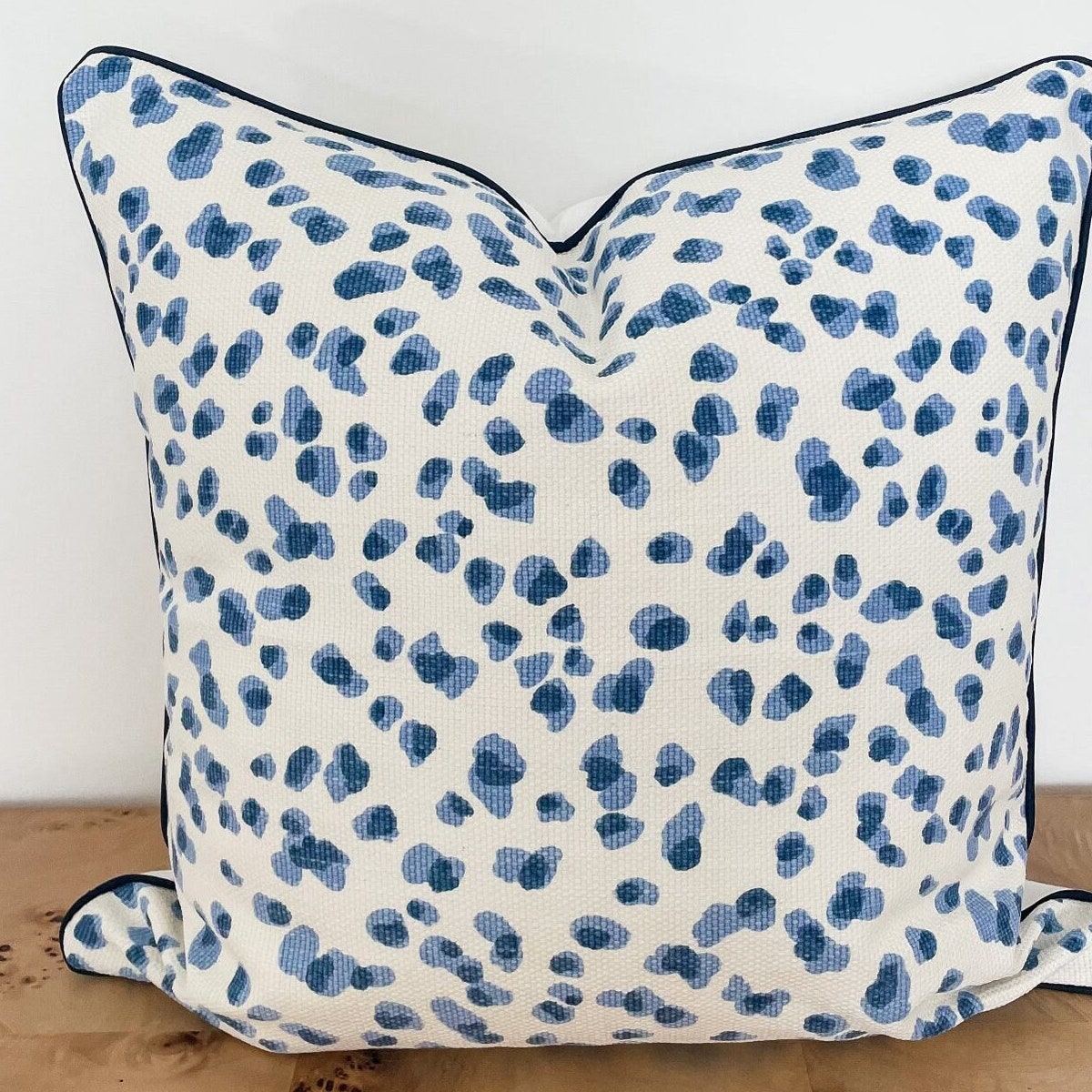 Ballard Mira BLUE & CREAM Pillow Cover, Animal Leopard Print, Polka Dot Spots, Decorative Throw Accent Pillow, Invisible Zipper - Etsy