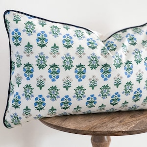 Rifle and Paper Co Camont Mughal Rose Pillow Cover, Floral Pillow, Block Print Pillow, Throw Pillow, Cottagecore Decor, Grandmillenial Decor