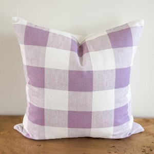 Purple Buffalo Check Pillow Cover, Gingham Nursery Pillow, Baby Shower Gift, Grandmillenial Decor, Decorative Pillow, Cottagecore Decor