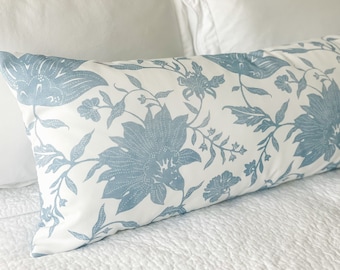 Serena & Lily White Deauville Floral Indoor Outdoor Pillow Cover - Coastal Grandmillenial Decor