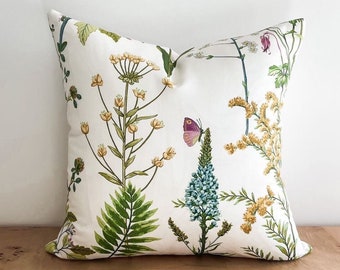 Ballard Designs Isabella Pillow Cover, Floral Pillow, Butterfly Decor, Decorative Pillow, Throw Pillow, Nursery Pillow, Cottagecore Decor