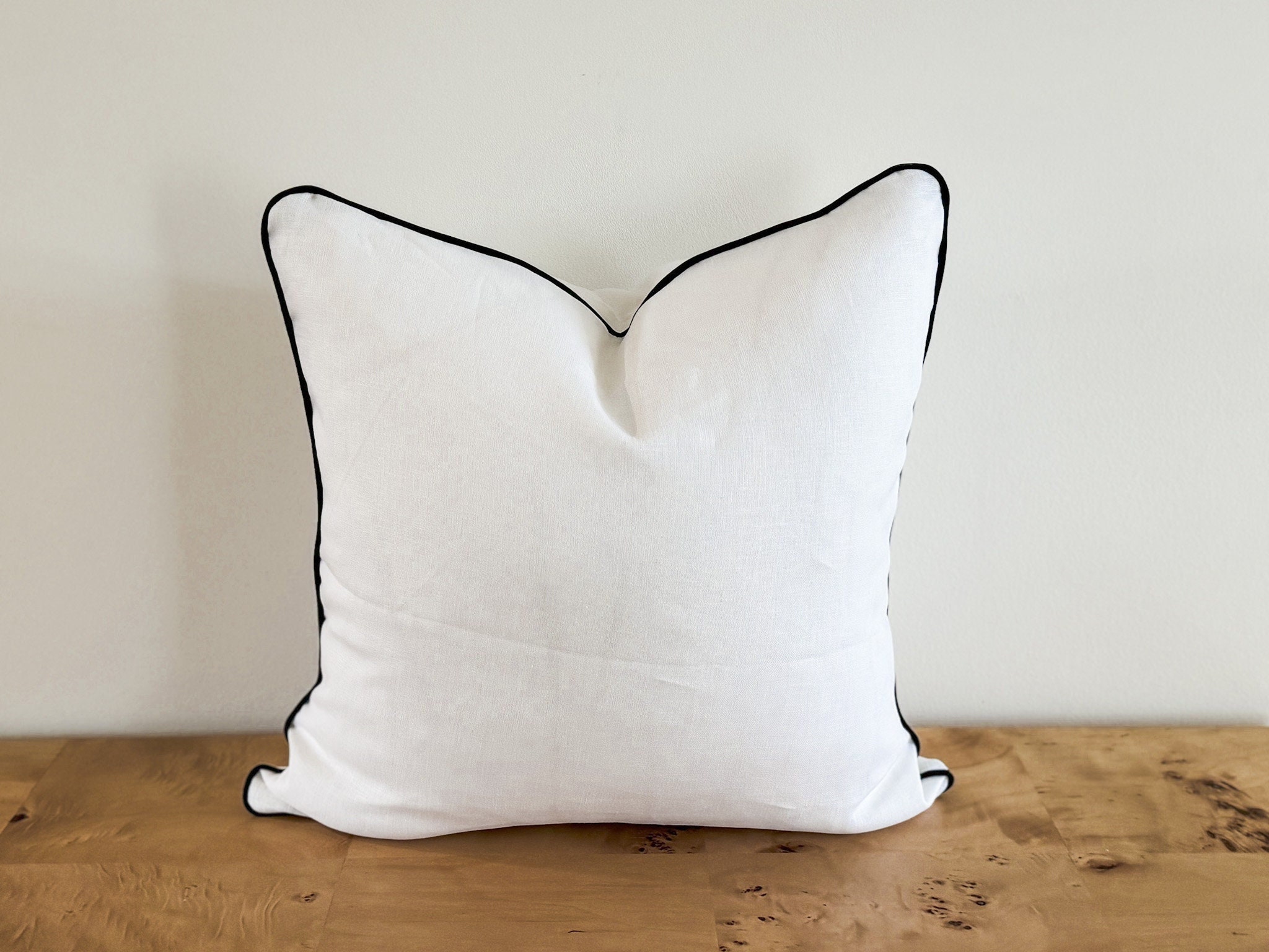 White Linen Pillow Cover, Minimalist Pillow, Farmhouse Decor, Throw Pillow,  Decorative Pillow, Cottagecore Decor, Grandmillenial Decor