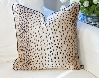 Vern Yip Antelope Black Fawn Pillow Cover - Chinoiserie Decor