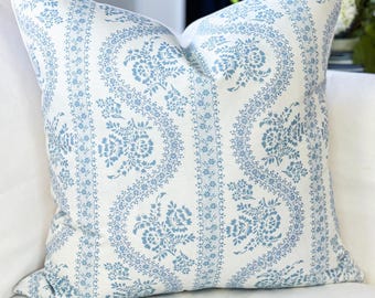 Whitney English Abigail Serpentine Floral Block Print Pillow Cover - Grandmillennial Decor
