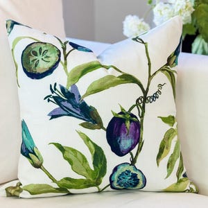 Ballard Designs Alana Blue Tropical Pillow Cover - Grandmillennial Decor