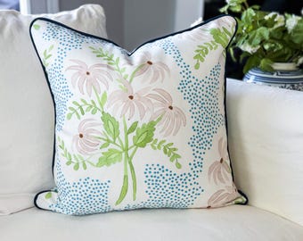 Danika Herrick Pearl's Bouquet Floral Pillow Cover - Coastal Grandmillenial Decor