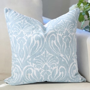 Blue Paisley Floral Pillow Cover | Modern Farmhouse Decor