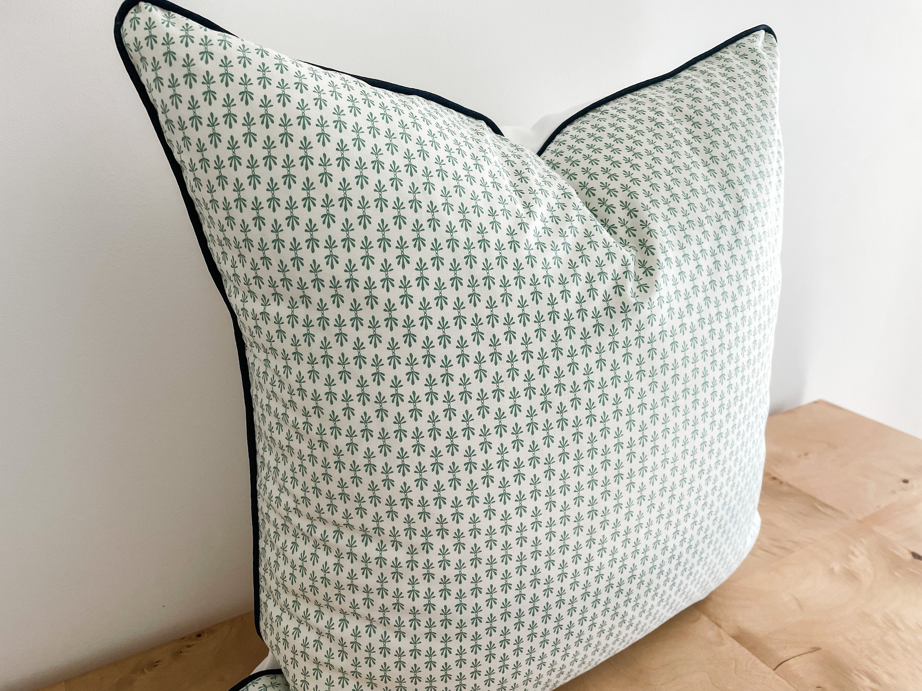 Geo Shapes Handcrafted Throw Pillow, Sage- 18x18 inch