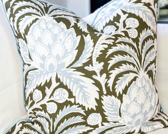 Serena & Lily Grove Artichoke Floral Pillow Cover - Coastal Grandmillenial Decor - *Discontinued by Manufacturer*