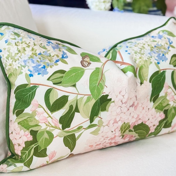 Whitney English Muted Lilac Floral Pillow Cover | Grandmillenial Decor