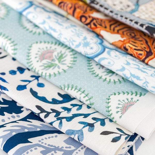 Designer Fabric Remnant Bundle - 1 lb Assorted Fabric for Crafting