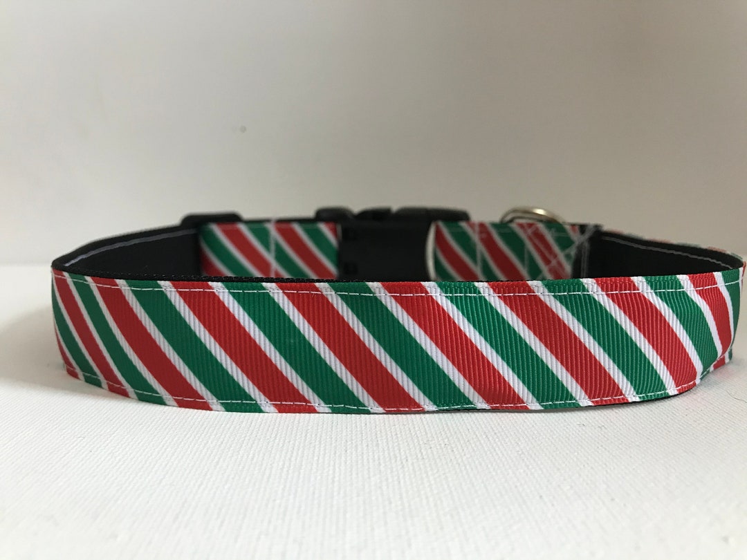 Christmas Stripe Dog Collar Candy Cane Dog Collar Made in Etsy