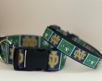 Norte dame dog collar and leashes, college football , big 10, dolledupdoggie sets sold separately