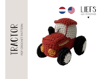 PDF crochetpattern Tractor rattle | Haakpatroon tractor / trekker rammelaar ENG en NL | Amigurumi | crochet |