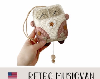 PDF haakpatroon Retro muziekbusje | Haakpatroon Retro muziekbus | muziekdoosje ENG en NL | Amigurumi | haak |