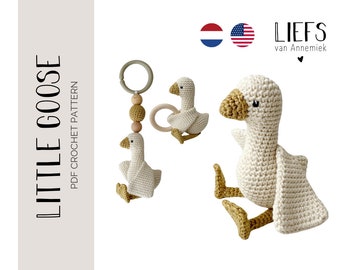 PDF crochetpattern Little goose | Haakpatroon gansje ENG en NL | Amigurumi | crochet | littlegoose