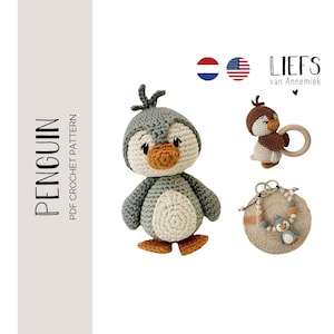 PDF wzór na szydełku Pingwin | Haakpatroon Pinguïn ENG en NL | Amigurumi | szydełkować | Pingwin | Grzechotka