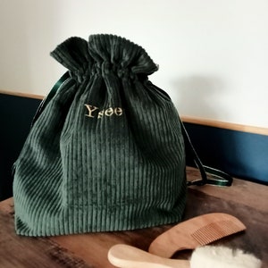 Personalisierte handwerkliche Kulturtasche – ELINE – handgenähtes Reiseaccessoire