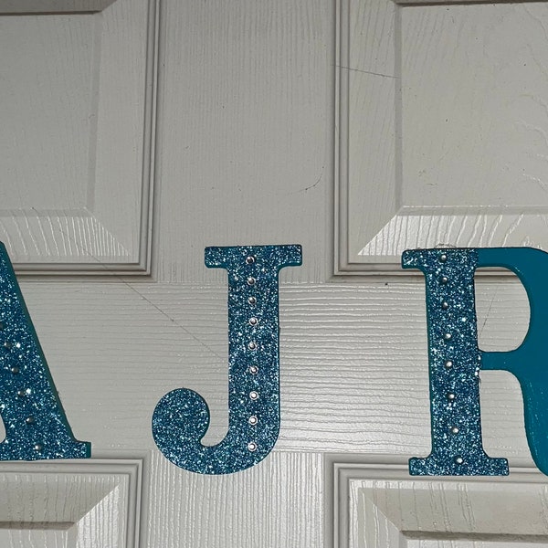 Glitter Wood Letters Etsy