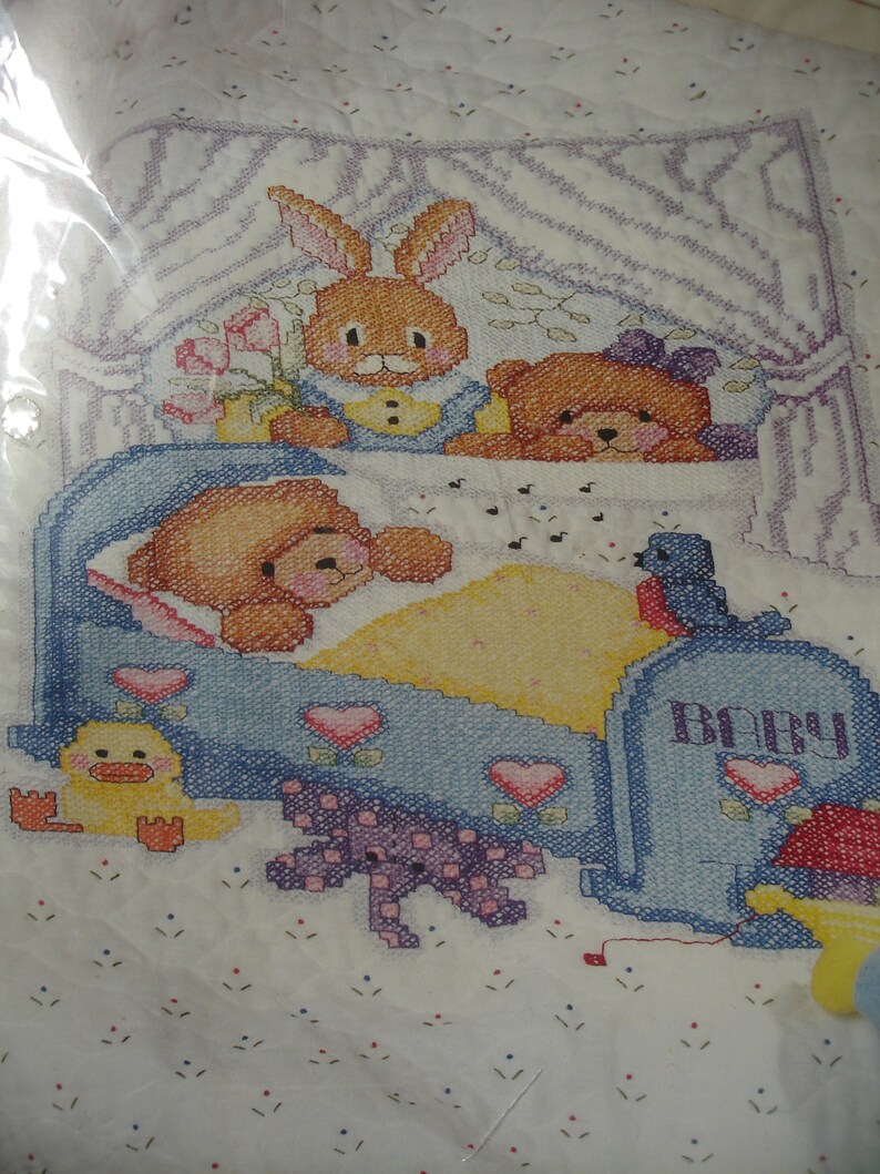 Bucilla Teddy and Friends Cross Stitch Quilt Kit/ Baby Bear in Etsy