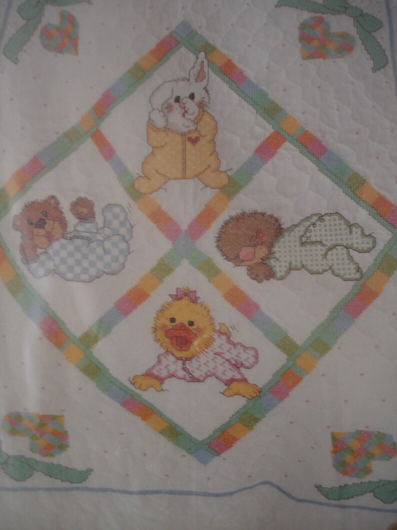 Vintage Janlynn Suzy's Zoo Babies Cross Stitch Quilt Kit/ Etsy