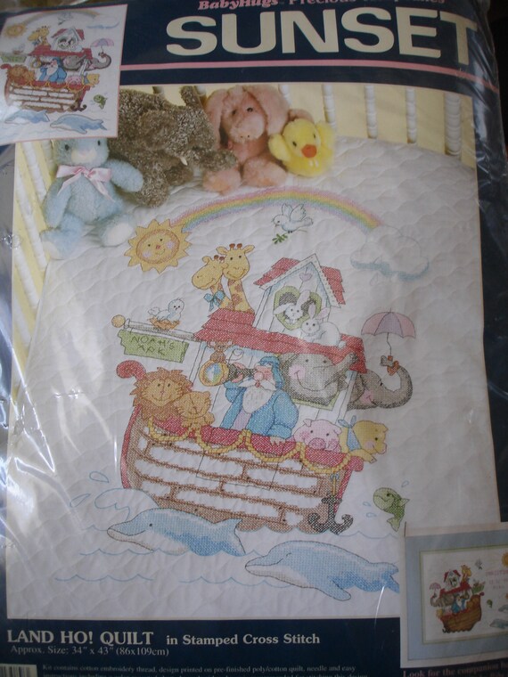 Dimensions Noah's Ark Baby Quilt Stamped Cross-Stitch Kit