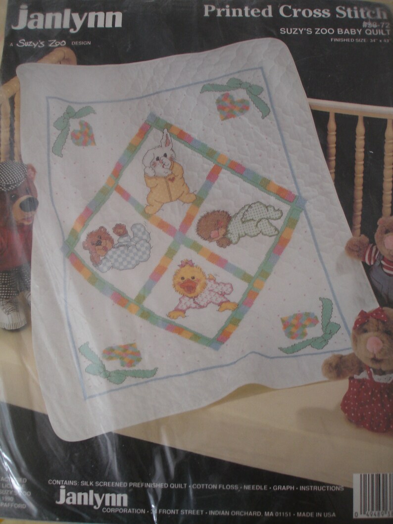 Vintage Janlynn Suzy's Zoo Babies Cross Stitch Quilt Kit/ Etsy