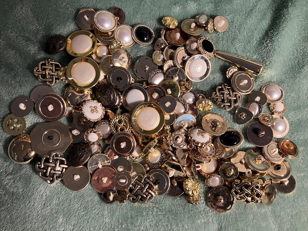 Dress It up Brand of Fancy Gold Buttons Some With Black, White & Pearl ...