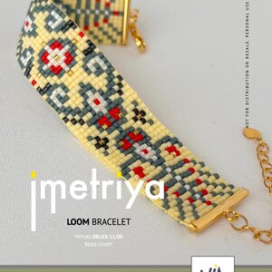 Miyuki Delica Loom Bracelet Pattern, Geometric Beading (PDF Pattern)