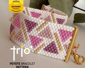 Peyote Beaded Bracelet Pattern, Odd Count, Miyuki Delica (PDF Pattern)