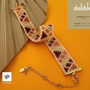 Peyote Bracelet Pattern, Bracelet Odd Count Stitch Peyote, Miyuki Beading Pattern, Delica Bracelet Tutorial, Peyote Stitch Pattern - Doublet