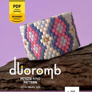 Peyote Ring Pattern, Miyuki Delica Beading Tutorial (Digital Download)