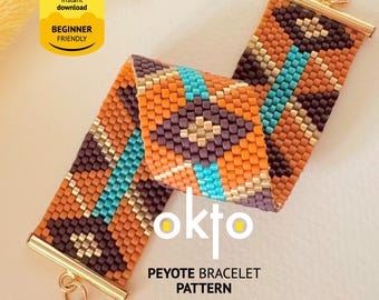 Miyuki Delica Peyote Bracelet Pattern, Odd Count Stitch (PDF Pattern)