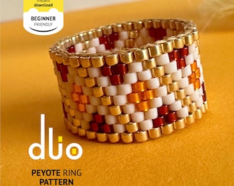 Miyuki Beaded Ring Pattern, Odd Count Peyote Stitch (Digital Download)