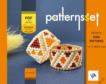 Miyuki Delica Peyote-ringpatroonset, oneven telling (pdf-patroon)