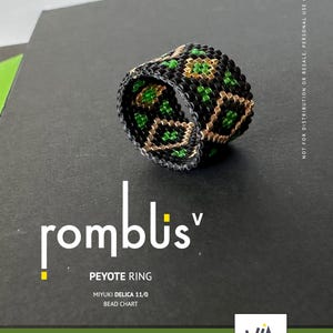 Geometric Beaded Ring Pattern, Miyuki Delica, Odd Count Peyote (PDF)