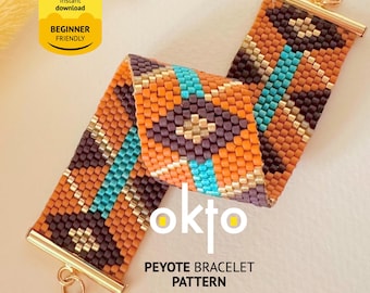Miyuki Delica Peyote Bracelet Pattern, Odd Count Stitch (PDF Pattern)