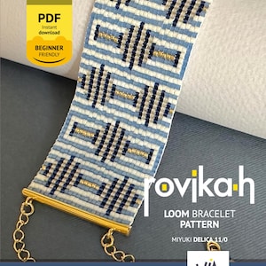 Miyuki Bead Loom Wide Bracelet Pattern: Rovikah Design (Digital PDF Format)