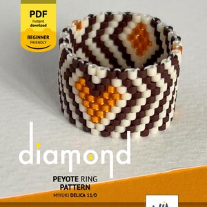 Diamond Peyote Ring Pattern, Miyuki Delica Chart (PDF Pattern)